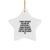 Funny Stepfather Gifts from Men, Unique Star Ornament for Stepfather - 'I Smile Because You Are My Stepfather...' - Image 1